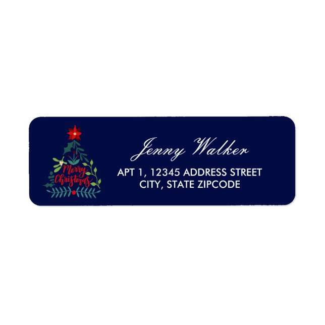 Christmas Foliage Leaves Return Address Label (Front)