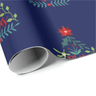 Christmas Foliage Leaves Wrapping Paper