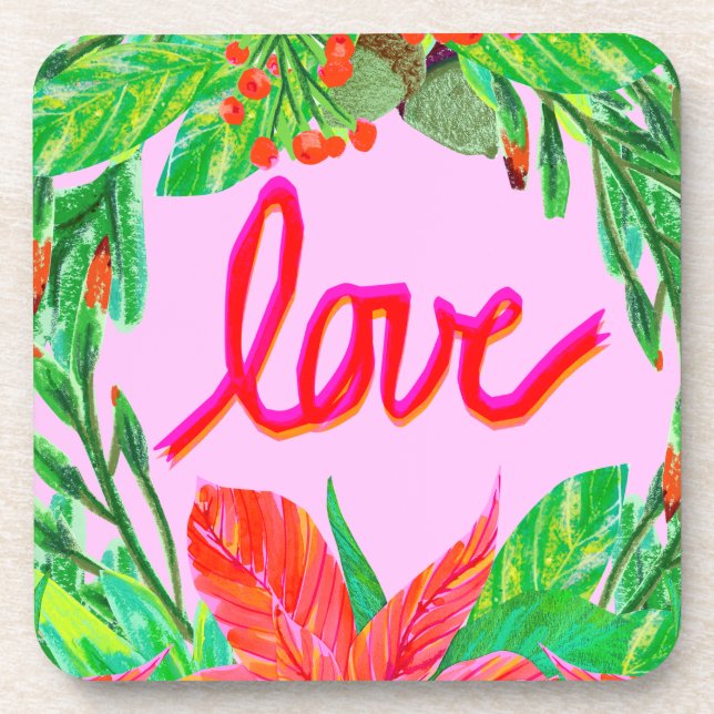 Christmas Foliage - Love Coaster (Front)