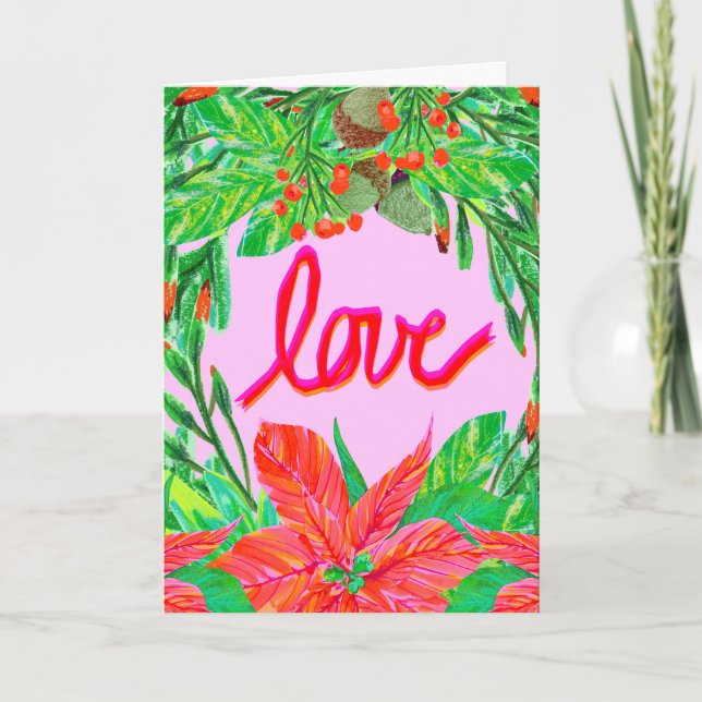 Christmas Foliage - Love Holiday Card (Front)