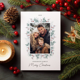 Christmas Foliage Photo Holiday Card