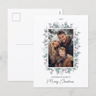 Christmas Foliage Photo Holiday Postcard