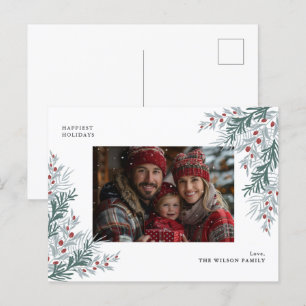 Christmas Foliage Photo Holiday Postcard