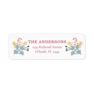 Christmas Foliage Return Address Label