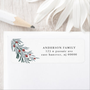Christmas Foliage Return Address Label