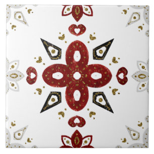 Christmas Folk Nordic Art Ceramic Tile