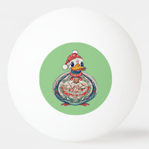 Christmas Folklore Duck Wearing A Santa Hat Ping Pong Ball