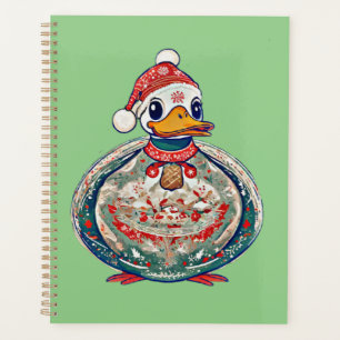 Christmas Folklore Duck Wearing A Santa Hat Planner