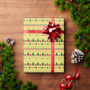 Christmas Food and Beverage Label Set Wrapping Paper