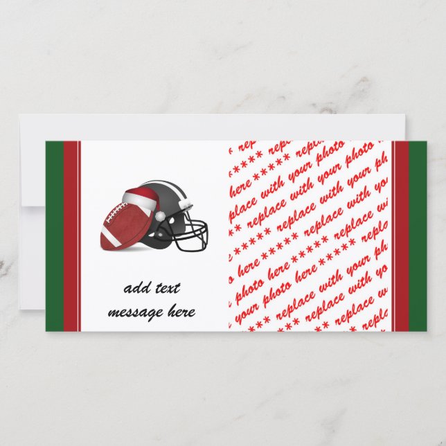 Christmas Football And Helmet Holiday Card (Front)