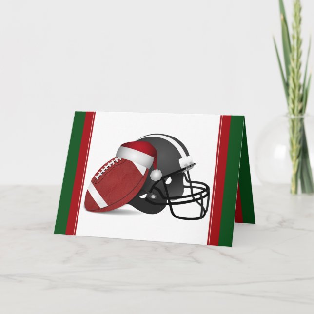 Christmas Football And Helmet Holiday Card (Front)