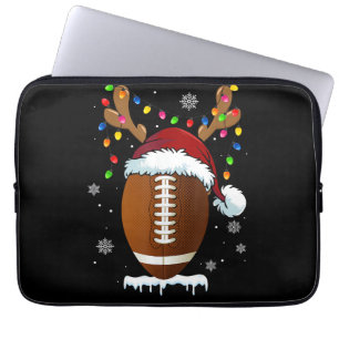 Christmas Football Ball Lights Funny Boys Men Spor Laptop Sleeve