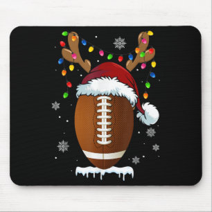 Christmas Football Ball Xmas Lights Funny Boys Men Mouse Pad
