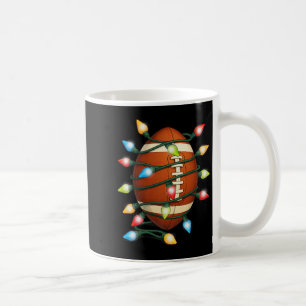 Christmas Football Ball Xmas Lights Holiday Sports Coffee Mug