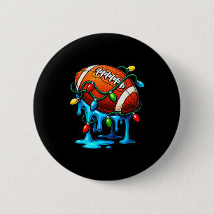 Christmas Football Drip Ice Cream Dripng  6 Cm Round Badge