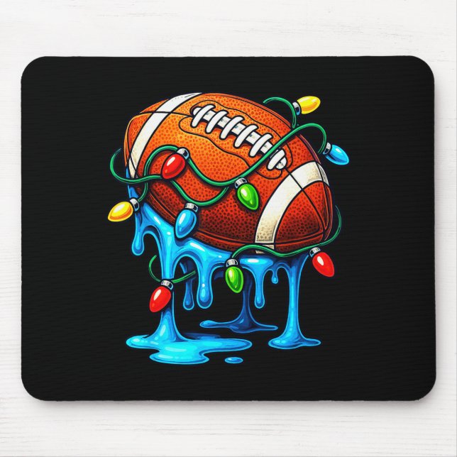 Christmas Football Drip Ice Cream Dripng  Mouse Pad (Front)