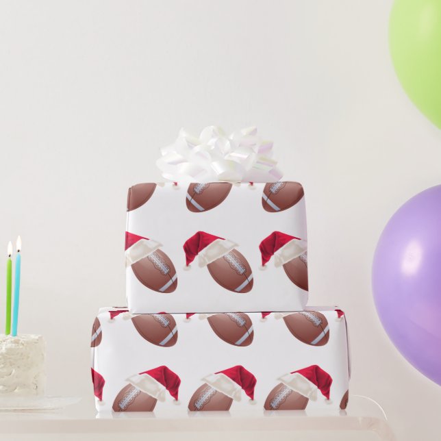 Christmas Football Funny Santa Holiday Wrapping Pa Wrapping Paper (Party Gifts)