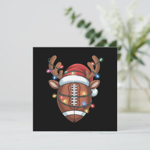 Christmas Football Lover Santa Hat Sports Xmas  Holiday Card