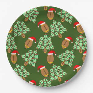 Christmas Football Paper Plate