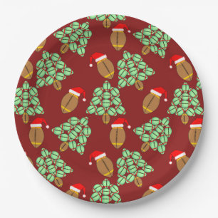  Christmas Football  Paper Plate
