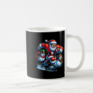 Christmas Football Santa Playing Football Coffee Mug