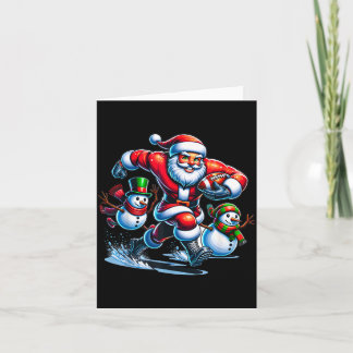 Christmas football santa playing football design  card