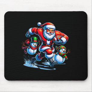 Christmas Football Santa Playing Football  Mouse Pad