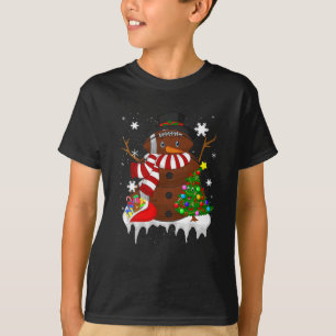 Christmas Football Snowman Football Lover Merry Xm T-Shirt