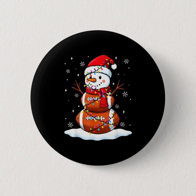 Christmas Football Snowman Kids Football Christmas 6 Cm Round Badge (Front)