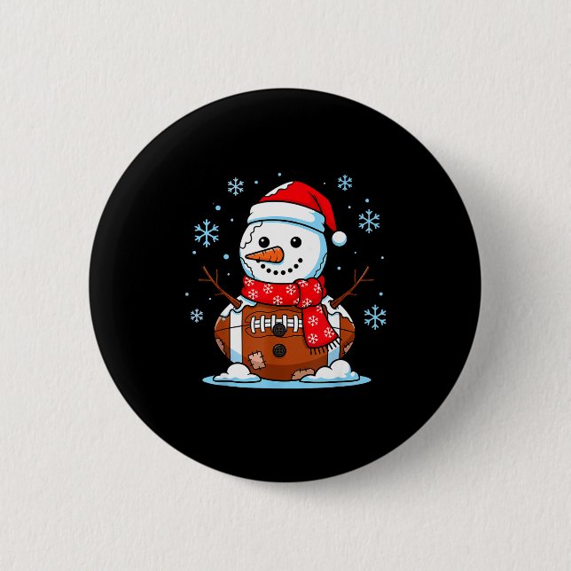 Christmas Football Snowman Kids Football Christmas 6 Cm Round Badge (Front)