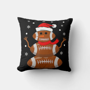 Christmas Football Snowman Kids Football Christmas Cushion