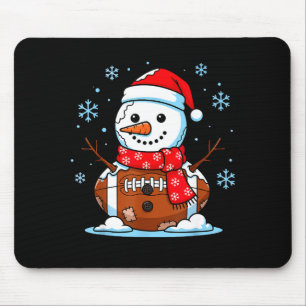 Christmas Football Snowman Kids Football Christmas Mouse Pad