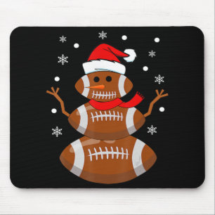 Christmas Football Snowman Kids Football Christmas Mouse Pad