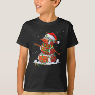 Christmas Football Snowman Kids Football Christmas T-Shirt