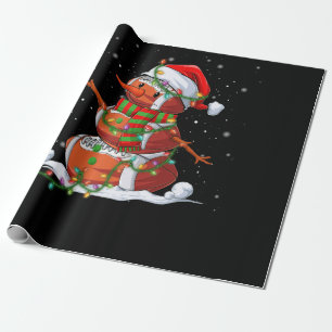 Christmas Football Snowman Kids Football Christmas Wrapping Paper