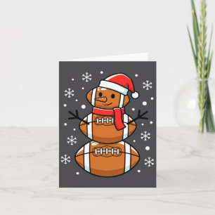 Christmas Football Snowman Santa Hat Funny Xmas Fo Card