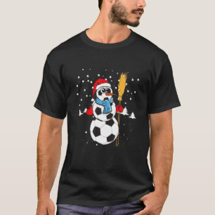 Christmas Football Soccer Football Snowman Xmas Se T-Shirt