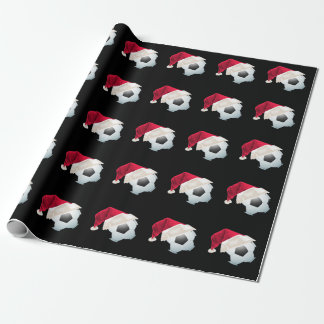 Christmas Football Soccer Funny Santa Holiday Wrapping Paper