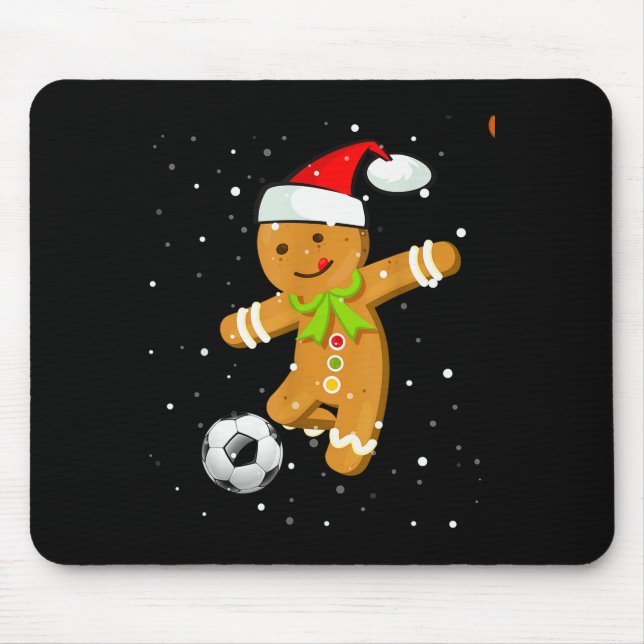 Christmas Football Soccer Gingerbread Player  Mouse Pad (Front)