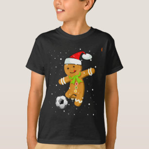 Christmas Football Soccer Gingerbread Player T-Shirt