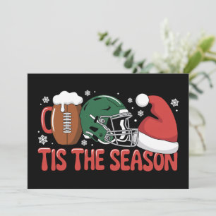 Christmas Football Tis the Season Sports Holiday  Card