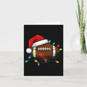 Christmas Football With Santa Hat Christmas Footba Card