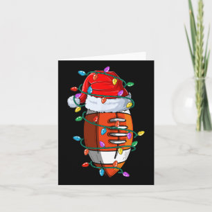 Christmas Football Xmas Santa Sports Hat Ball Kids Card