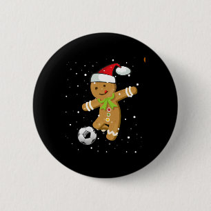 Christmas Footll Soccer Gingerbread Player 6 Cm Round Badge