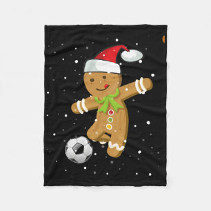 Christmas Footll Soccer Gingerbread Player Fleece Blanket