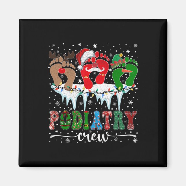 Christmas Footprint Doctor Podiatrist Podiatry Cre Magnet (Front)