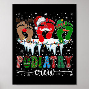 Christmas Footprint Doctor Podiatrist Podiatry Cre Poster