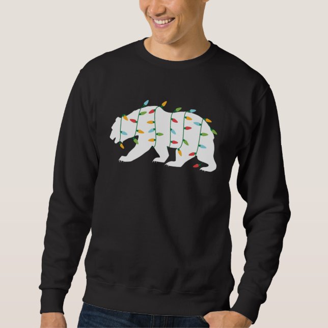 Christmas  for Animal  Christmas Lights Bear Sweatshirt (Front)