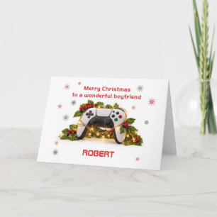 Christmas For Boyfriend Game Controller Add A Name Holiday Card