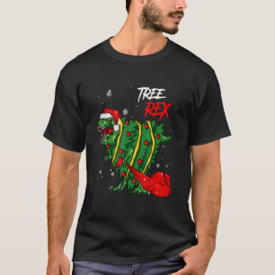 Christmas for Boys Kids Dinosaur Tree Rex Pyjamas T-Shirt